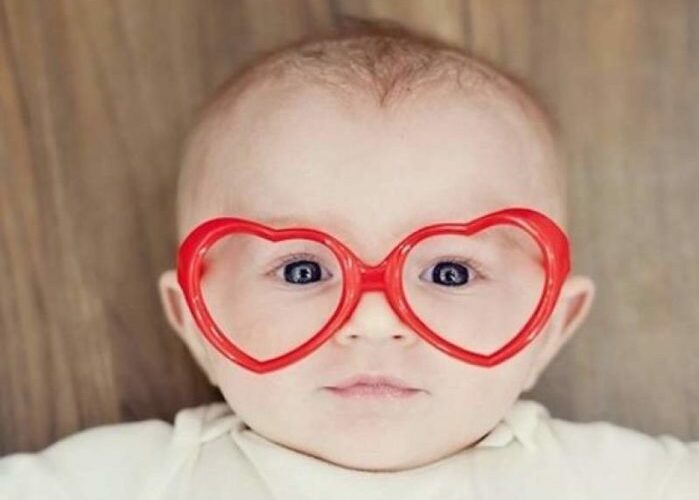 Heart Glasses on a kid
