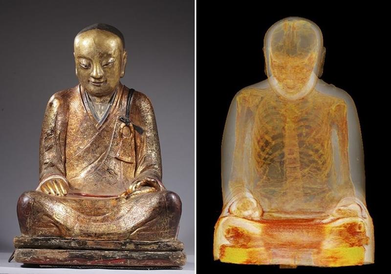A Mummified Monk Inside A Buddha Statue