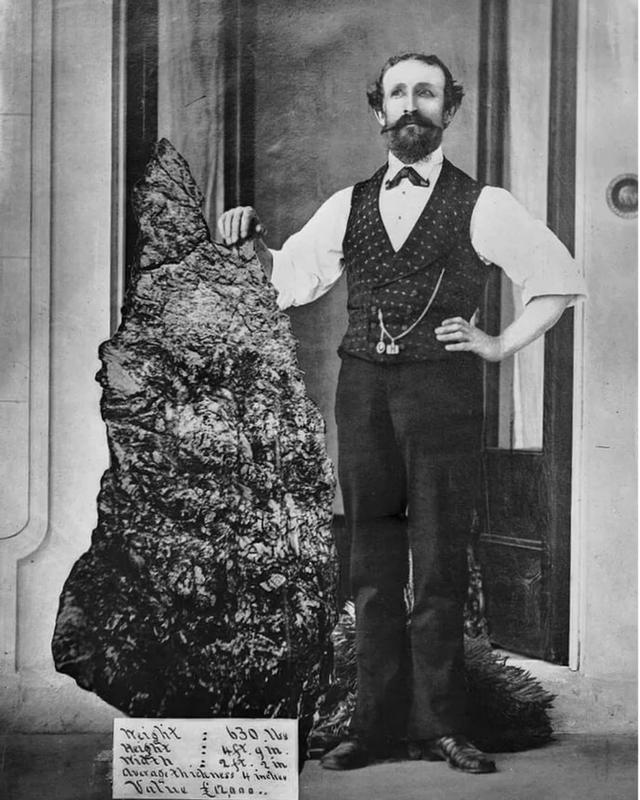 Bernhardt Otto Holtermann With His 630-Lbs Gold Nugget