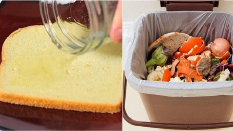 Хорошенько намочите хлеб уксусом и бросьте его в мусорный бак