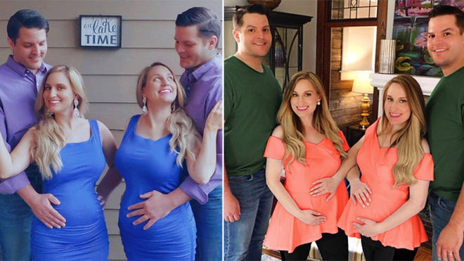 Identical twin sisters who married identical twin brothers are both pregnant at the... - Heart