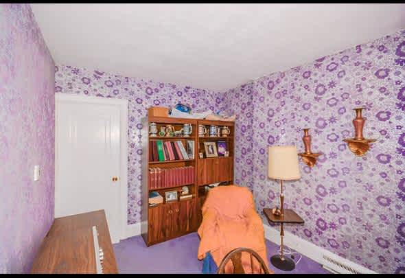 violet retro reading room