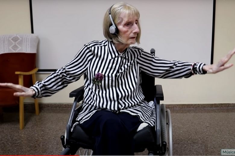 Martha Gonzales dancing on wheelchair