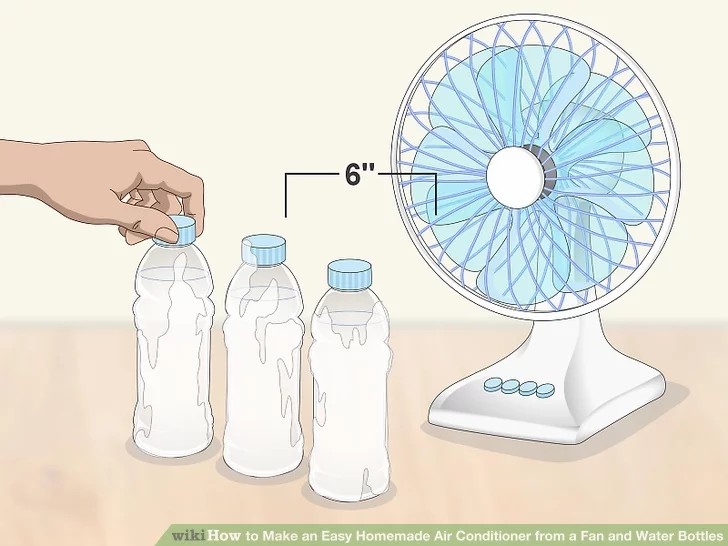 ice bottle and fan