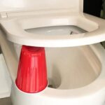 red cup under the toilet 